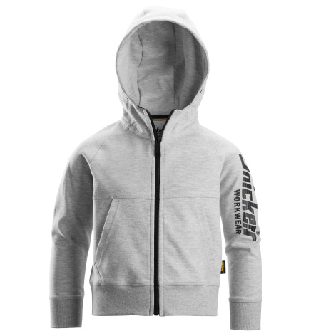 Mikina na zip s kapucí dětská šedá