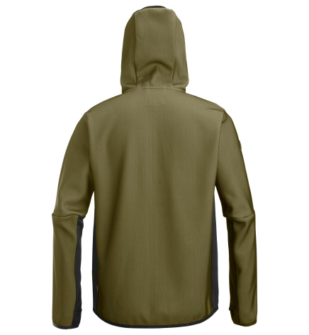 Mikina FlexiWork na zip s kapucí khaki