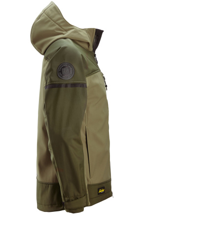Softshellová bunda AllroundWork Stretch s kapucí khaki