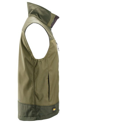 Softshellová vesta AllroundWork Stretch khaki