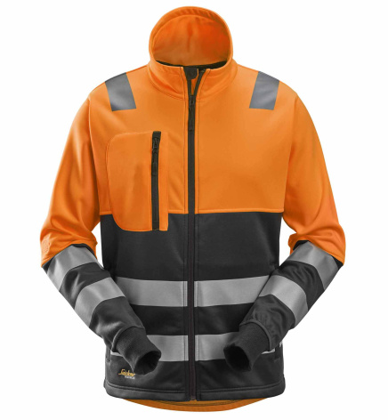 Mikina AllroundWork reflexní na zip, tř. 2 oranžovo černá