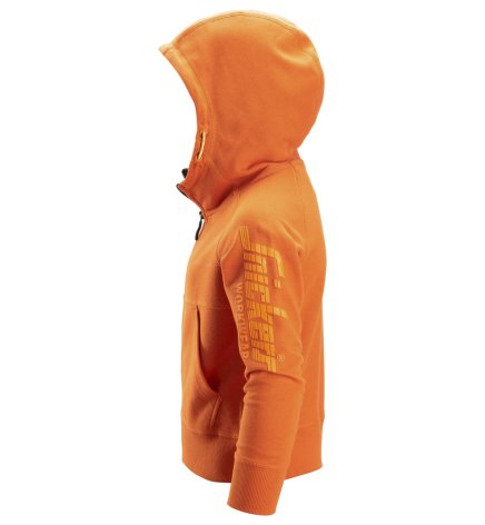 Mikina na zip s kapucí dětská oranžová