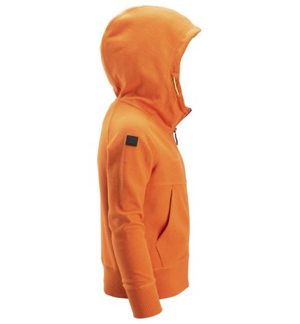 Mikina na zip s kapucí dětská oranžová