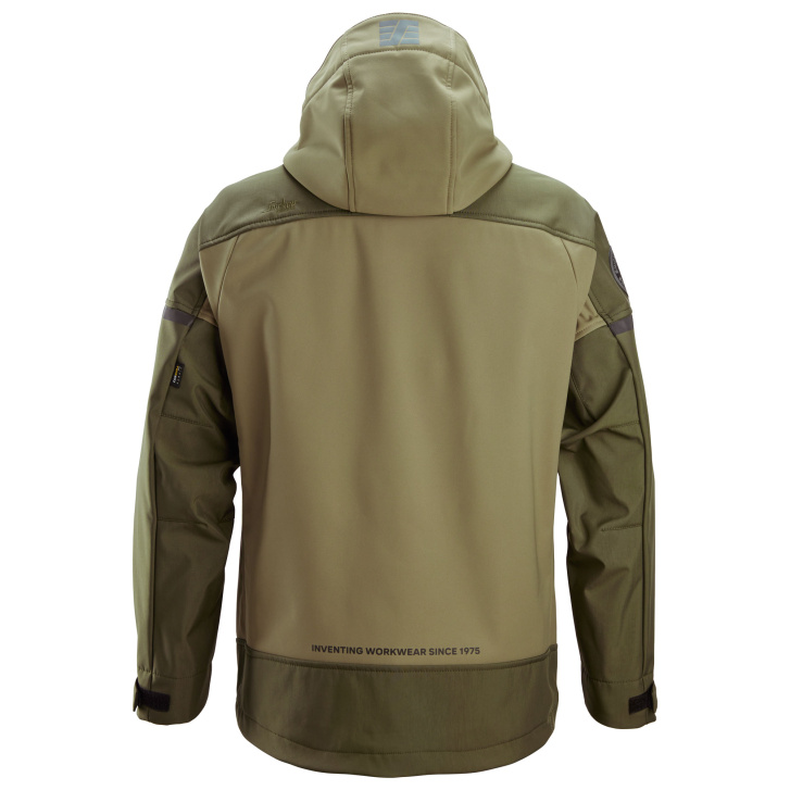 Softshellová bunda AllroundWork Stretch s kapucí khaki