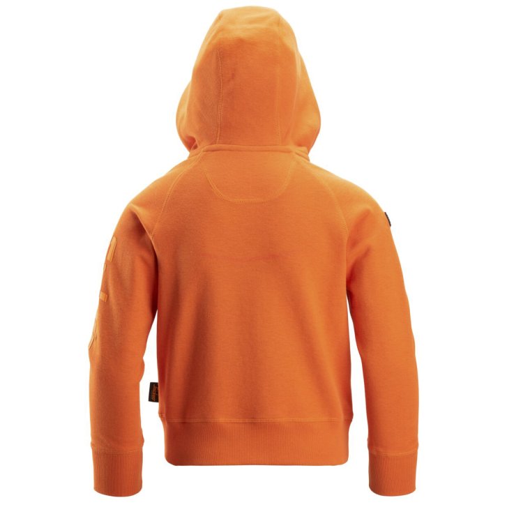 Mikina na zip s kapucí dětská oranžová