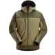 Softshellová bunda AllroundWork Stretch s kapucí khaki